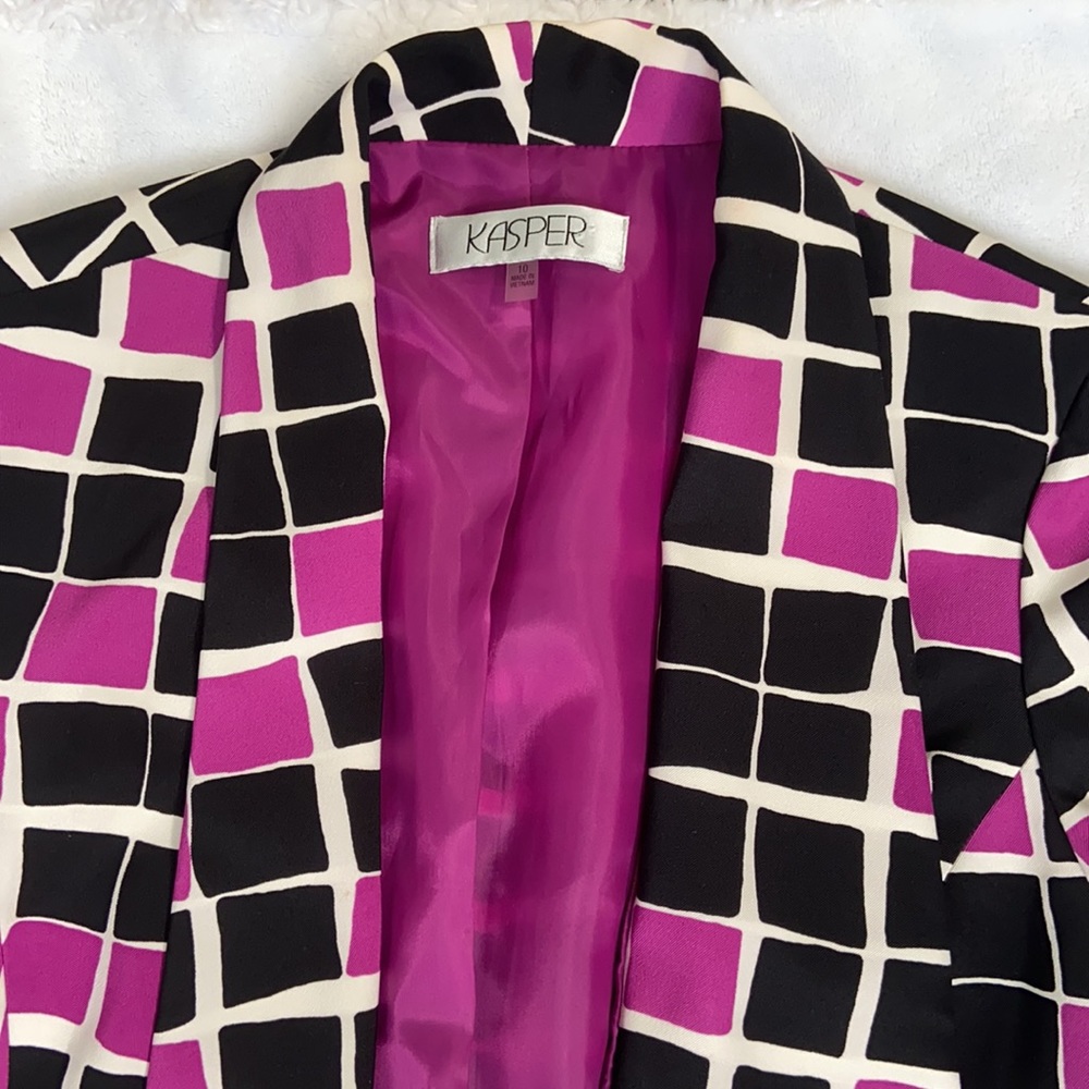 Checkered open  blazer - Picture 2 of 6